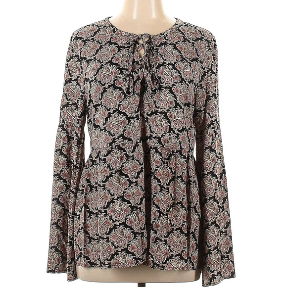 Daniel Rainn Black and Pink Floral Blouse - Picture 1 of 2